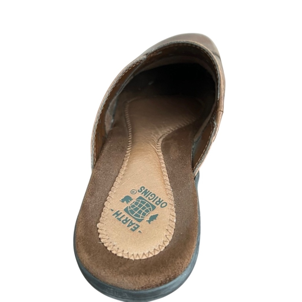Earth Origins Janie Brown Leather Perforated Mule Clogs Size 6.5 - Picture 6 of 13